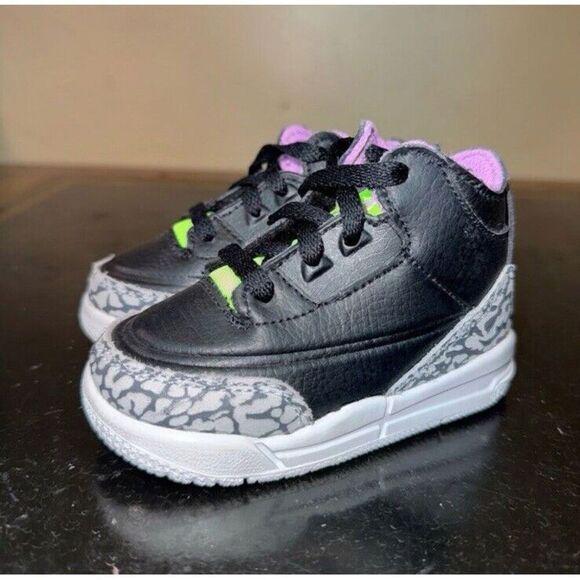 Nike Air Jordan 3 Retro Electric Green Black DA2305-003 Toddler Td Size 5C - Picture 3 of 6
